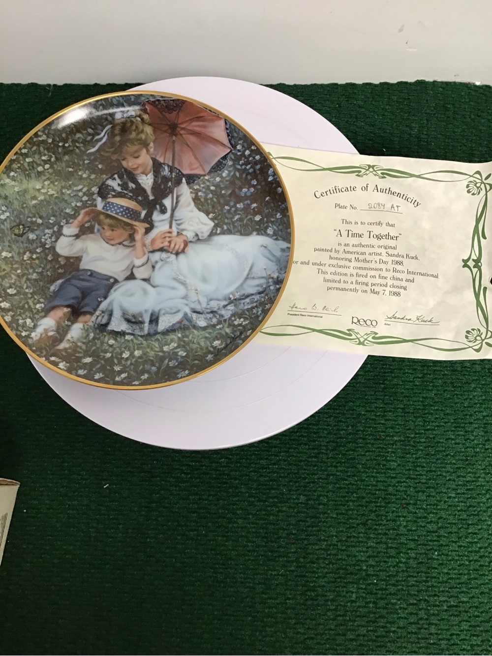 16 Reproduction Decorative Collector Plate in Multi-Color with Gold Rim